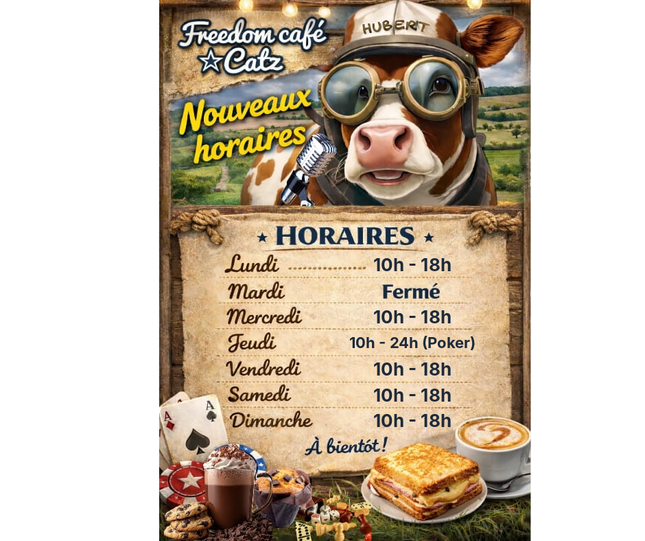 Freedom Café - Coffee Shop & Salon de Thé à Carentan FreedomCafe horaires 1